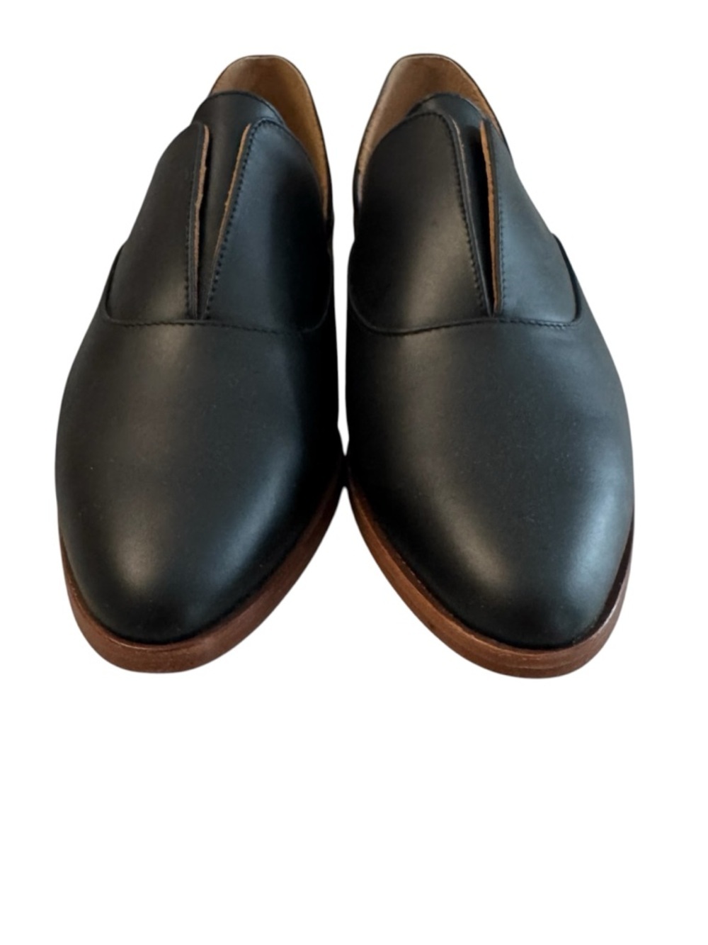 Nisolo Emma of d’Orsay Oxford Black Leather Rounded Toe Loafers Sz 8.5 NIB